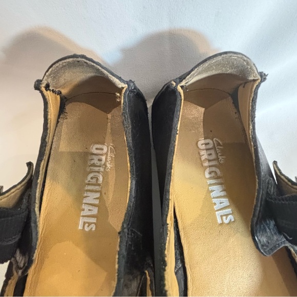 CLARKS ORIGINALS Sz 8 Leather Mary Jane Shoes Ballerina Style Buckle Closure - Picture 4 of 12